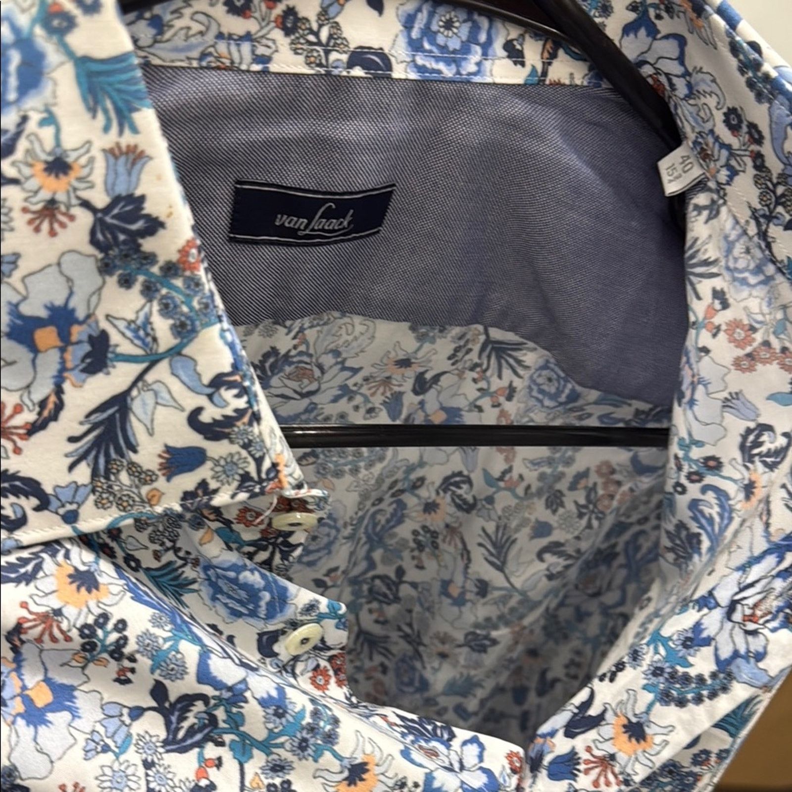 Other NWT Van Laack Mens Blue White Floral Shirt Size 15.5 40 Size US M / EU 48-50 / 2 - 3 Thumbnail