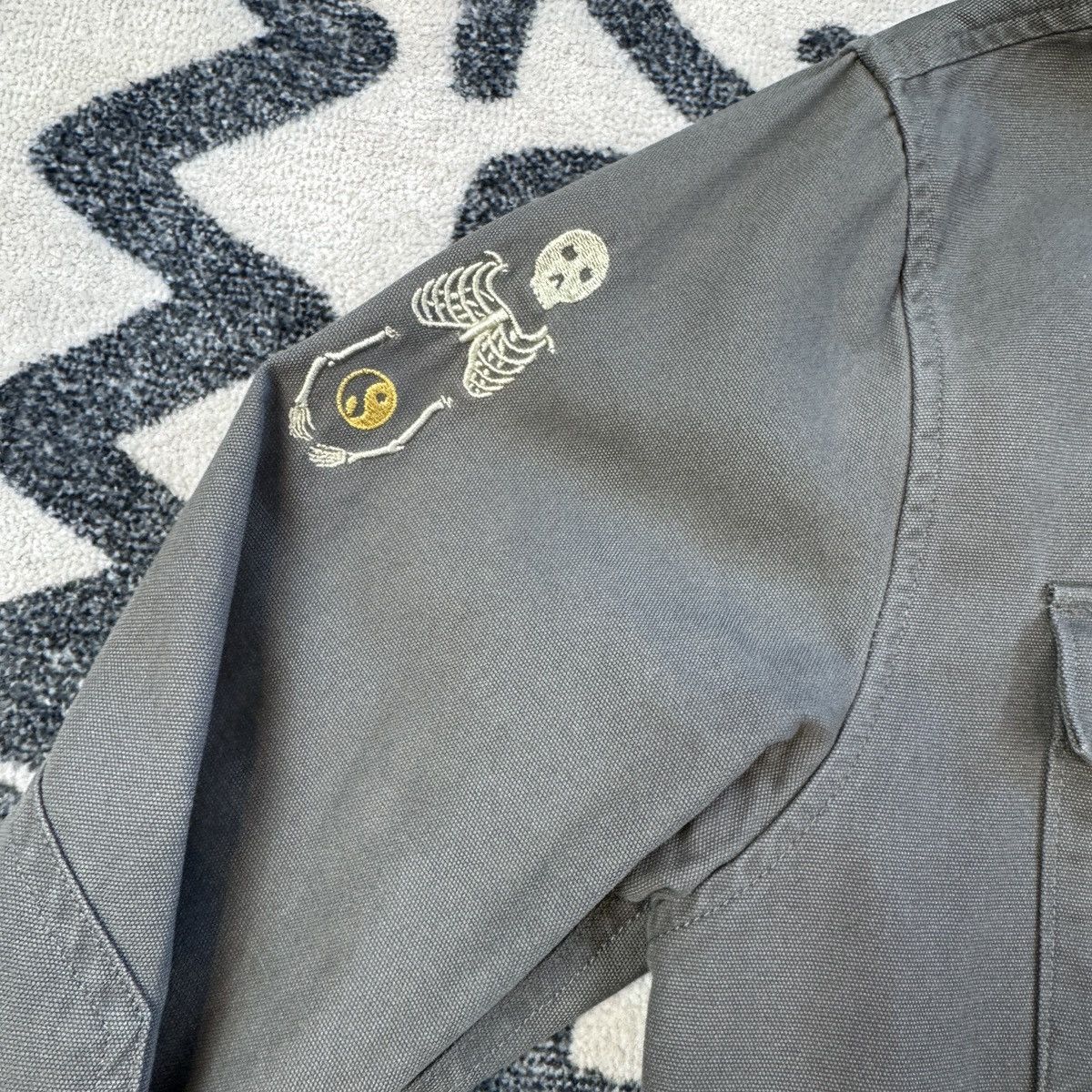 Roark Roark Grey Skeleton Sunflower Embroidered Jacket L Size US L / EU 52-54 / 3 - 8 Thumbnail
