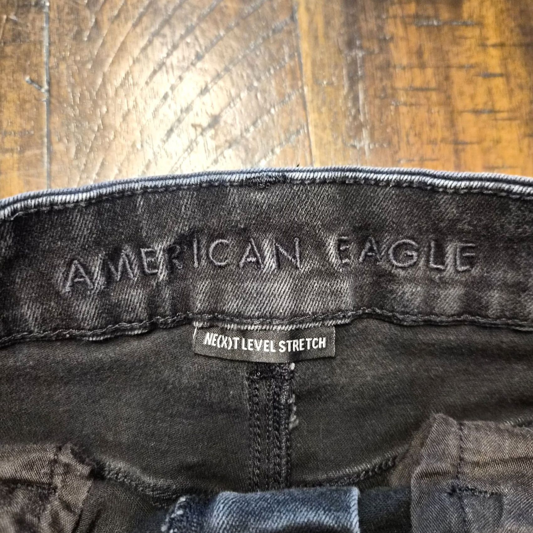American Eagle Outfitters American Eagle Women Jeans Jegging Black Stretch Short Highest Rise Sz 8 Size 30" / US 8 / IT 44 - 3 Thumbnail