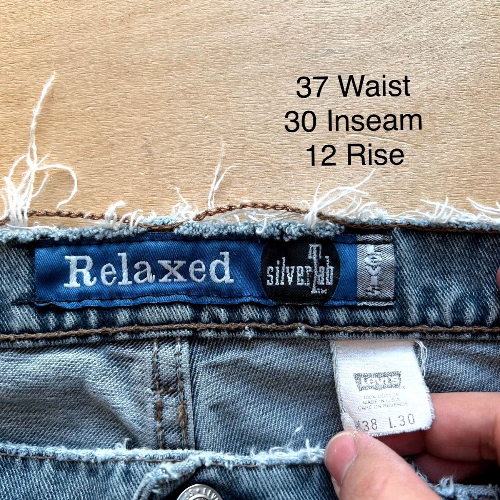 Levi's VINTAGE Levi's Silvertab Jeans 37 Blue 90s Baggy Skater Workwear Distressed Levis 501 Mens Jeans Size US 37 - 5 Thumbnail
