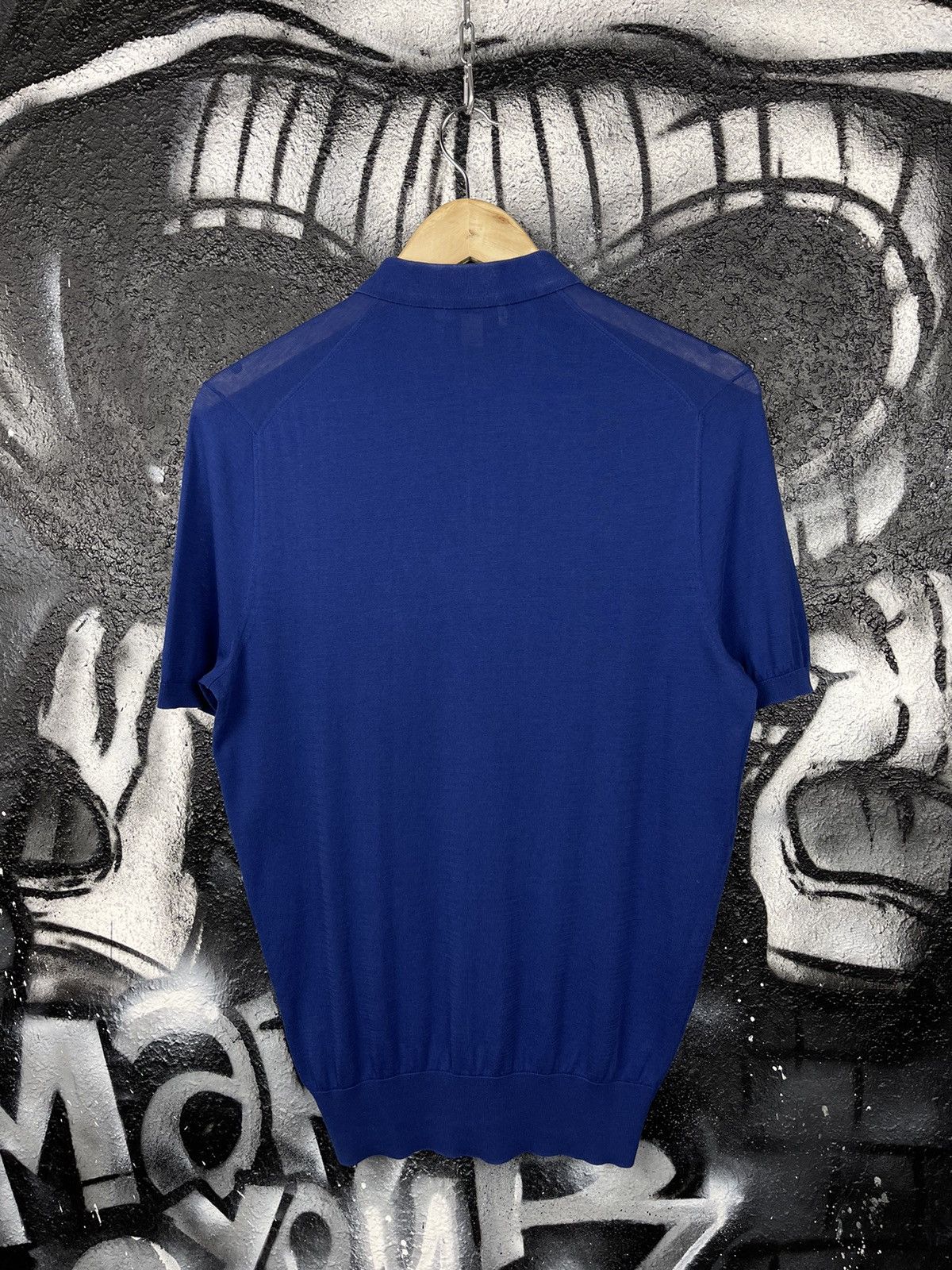 Burberry Burberry London Blue Thin Knit Luxury Polos T-Shirt Men’s Size Medium Size US M / EU 48-50 / 2 - 7 Thumbnail
