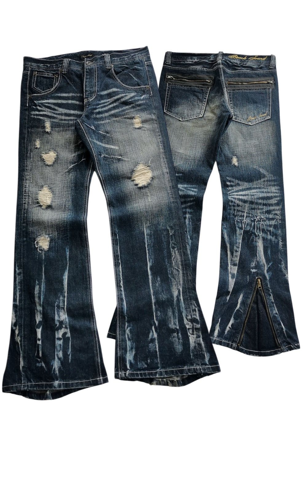 Tornado Mart Beach Sound Flared Bootcut Zipper Jeans Size US 34 / EU 50 - 1 Thumbnail