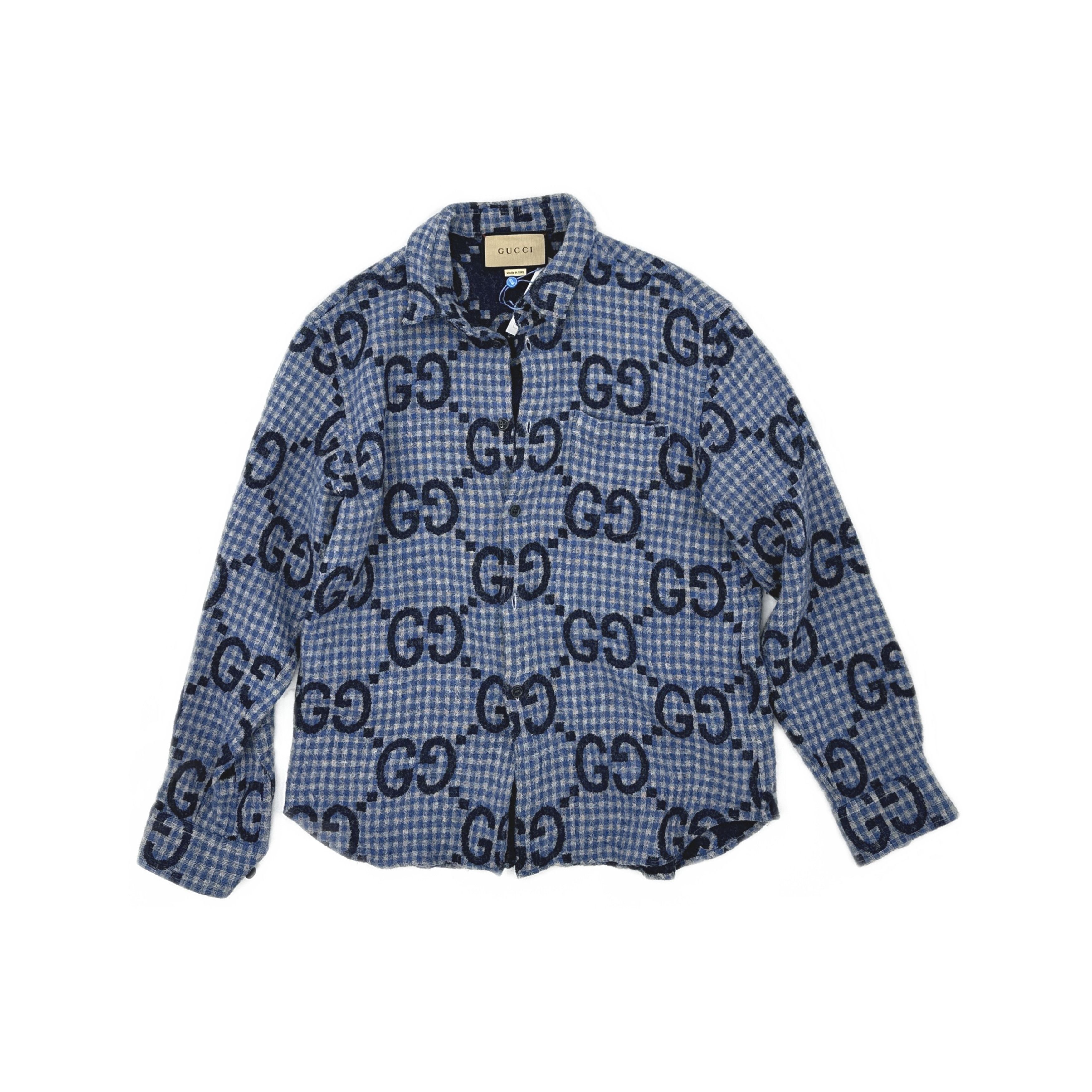 Gucci Gucci GG Logo Wool Shirt Size M Size US M / EU 48-50 / 2 - 1 Thumbnail