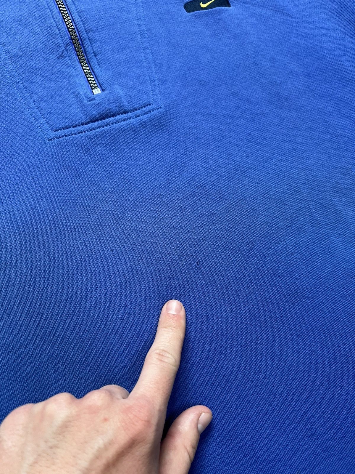 Vintage Vintage 90s Nike Sweatshirt 1/4 Zip Blue Size US XL / EU 56 / 4 - 8 Thumbnail