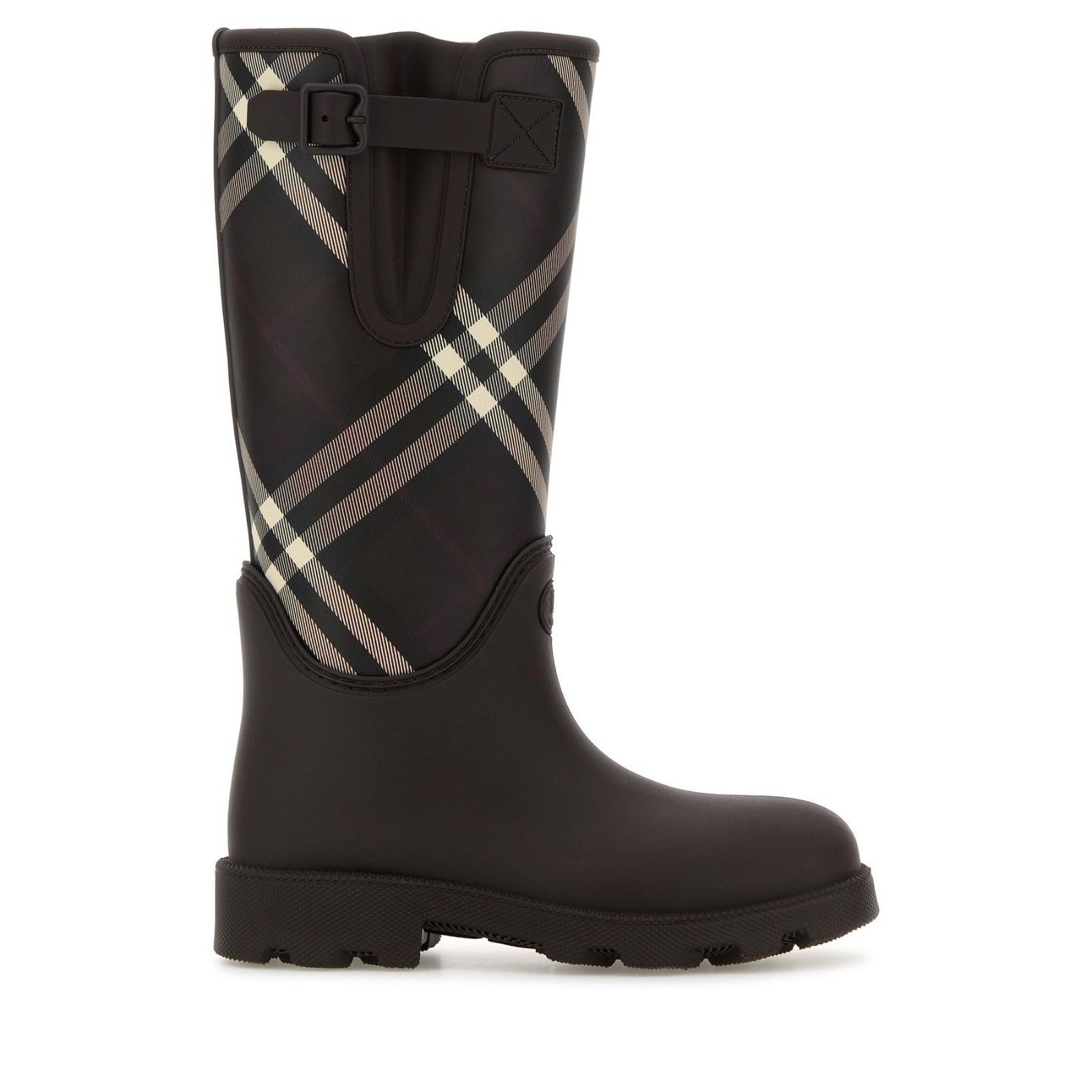 Burberry BURBERRY Check Back Brown Canvas Boots New & Authentic (Wome Size US 11 / IT 41 - 1 Thumbnail