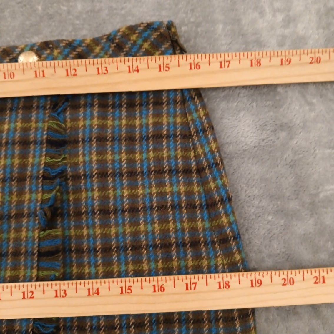 Talbots Talbots Skirt Short Women 6P Green Plaid Lined Petite Wool Polyester Viscose Size 28" / US 6 / IT 42 - 2 Thumbnail