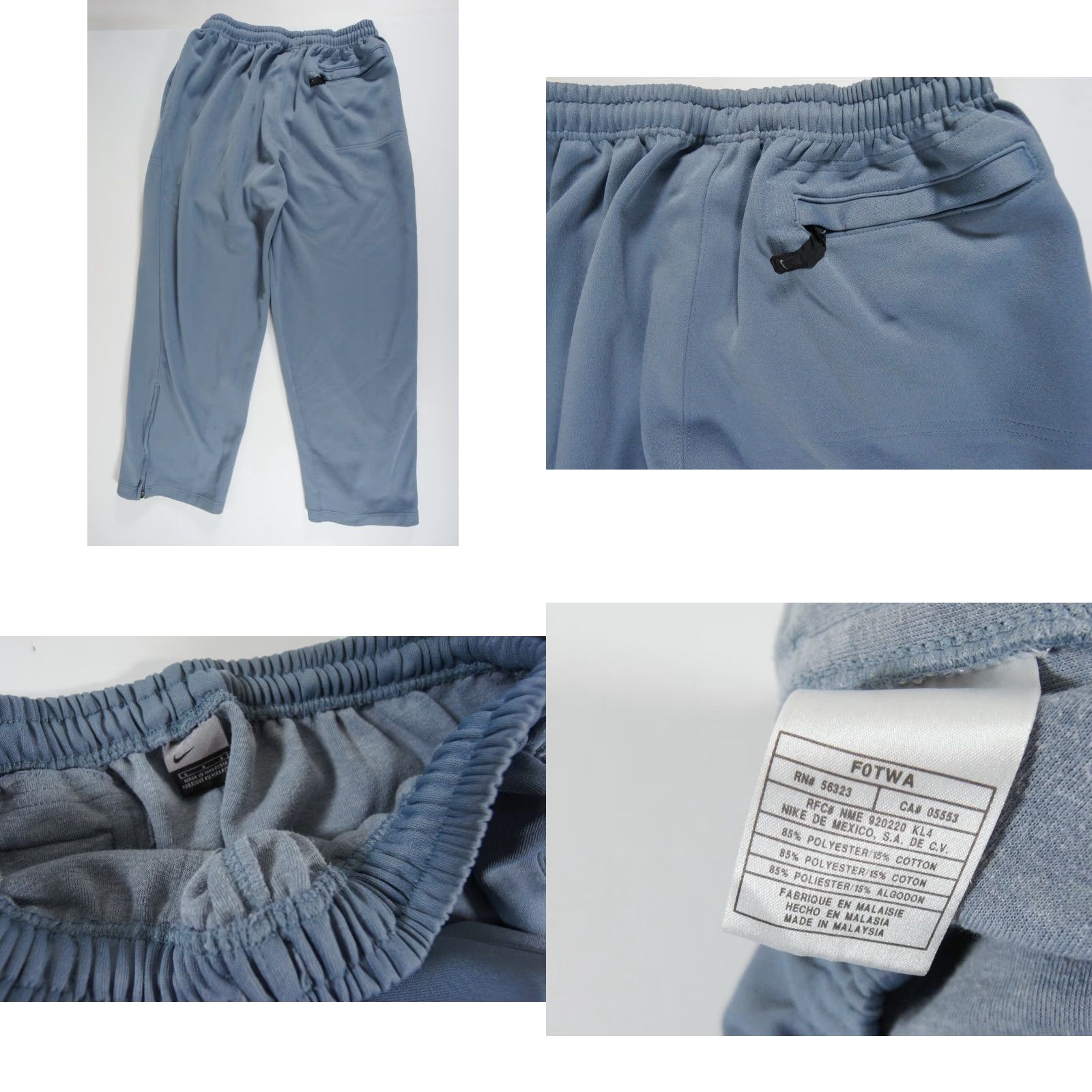 Nike VINTAGE Nike Pants Mens Large Blue Track Pant Baggy Y2K Relaxed Fit Swoosh FLAWS Size US 33 - 8 Thumbnail