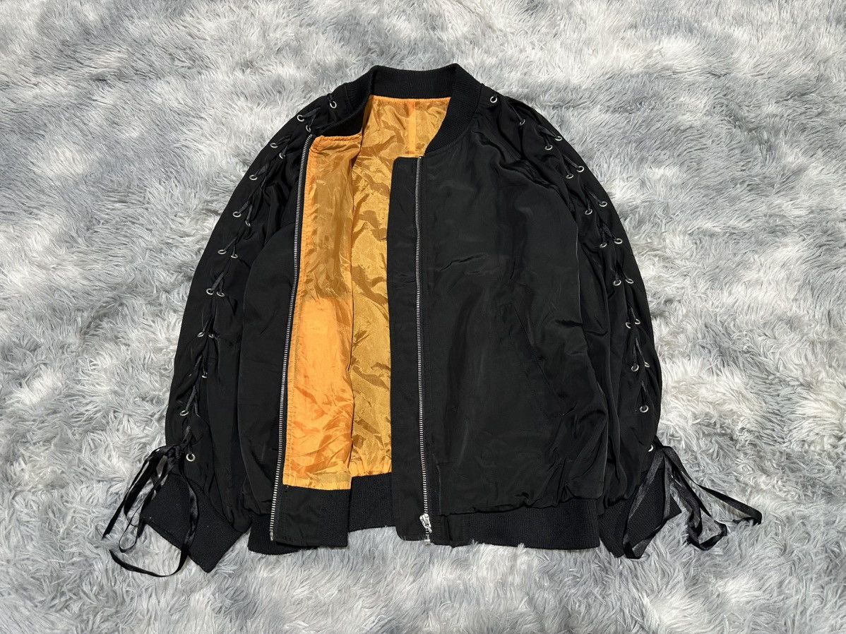 Japanese Brand 🔥Sick Y2K Japanese Bondage Laces Up Bomber Jacket Vkei Punk Size US M / EU 48-50 / 2 - 2 Thumbnail