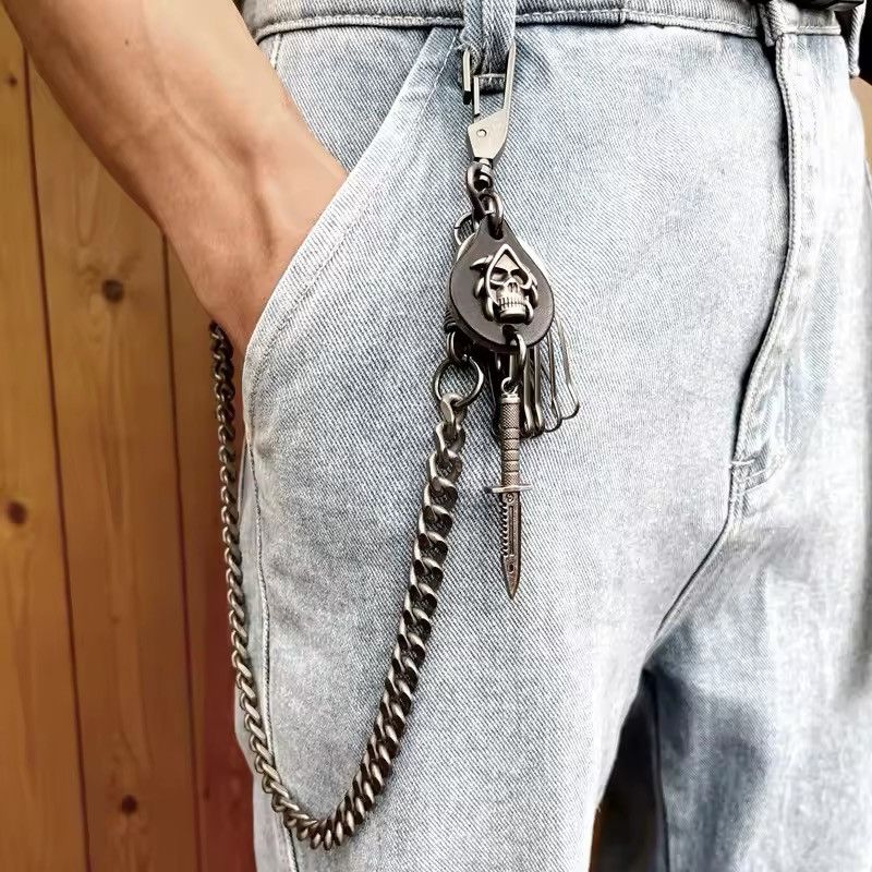 Japanese Brand × Vintage Vintage Keychain Jeans Chain Skull Dagger Belt Chain Size ONE SIZE - 3 Thumbnail