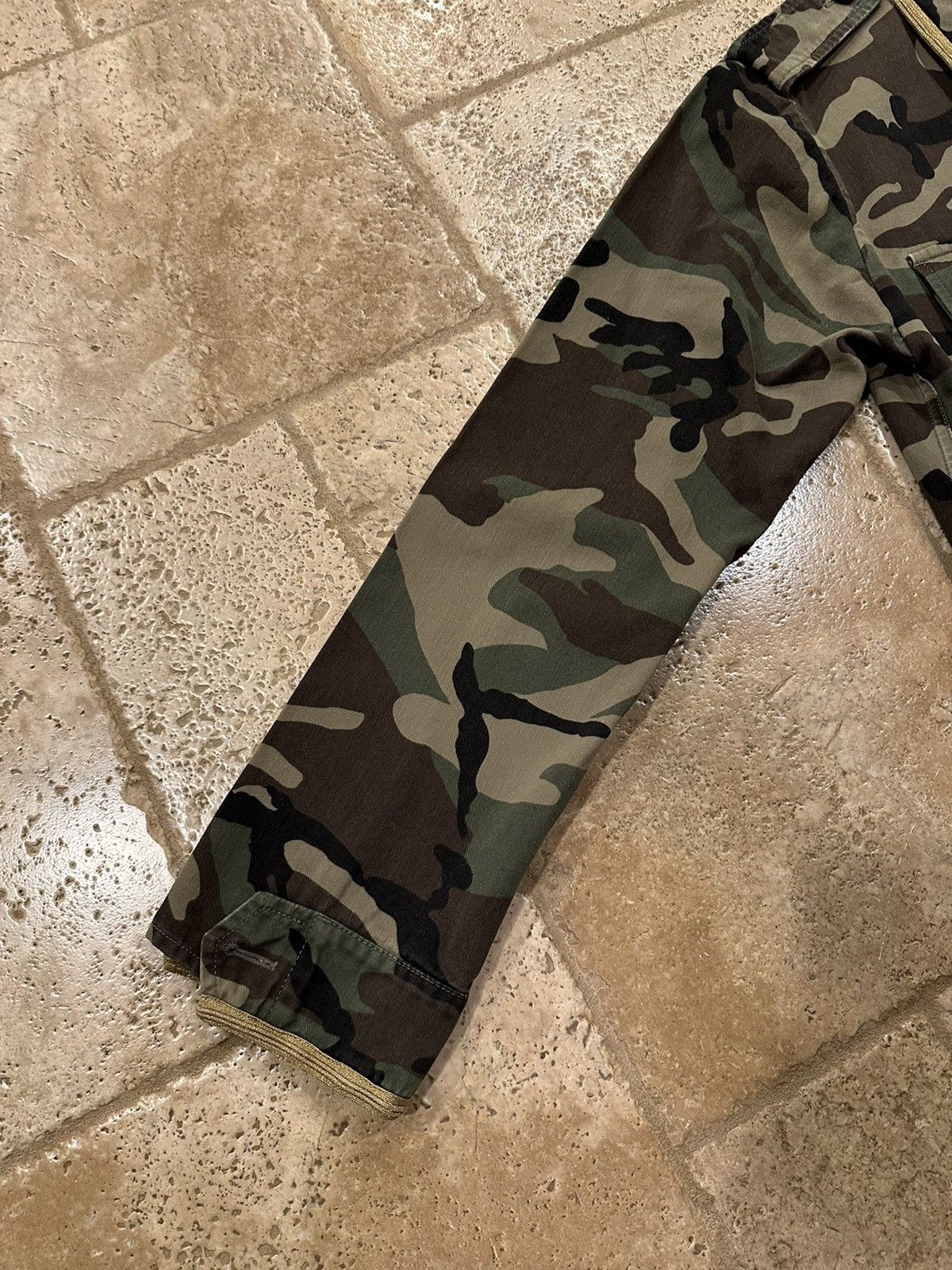 Hedi Slimane × Saint Laurent Paris Saint Laurent x Hedi Gold Trimmed M65 Military Camo Jacket Size US L / EU 52-54 / 3 - 6 Thumbnail