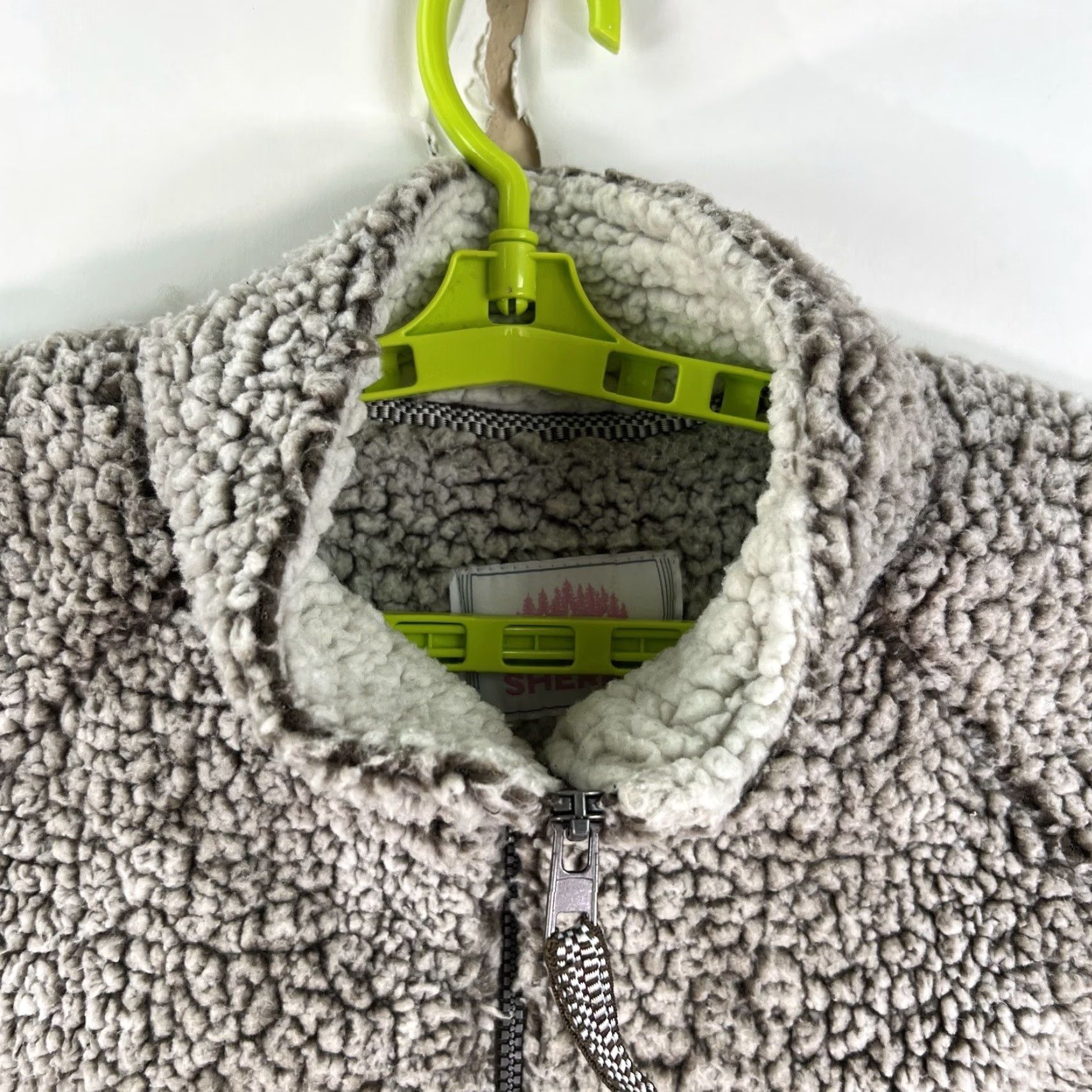 Vintage Cozy Sherpa Brown Khaki Sherpa 1/4 Zip Pullover Sweater Women's Size L Size XXL / US 16-18 / IT 52-54 - 3 Thumbnail