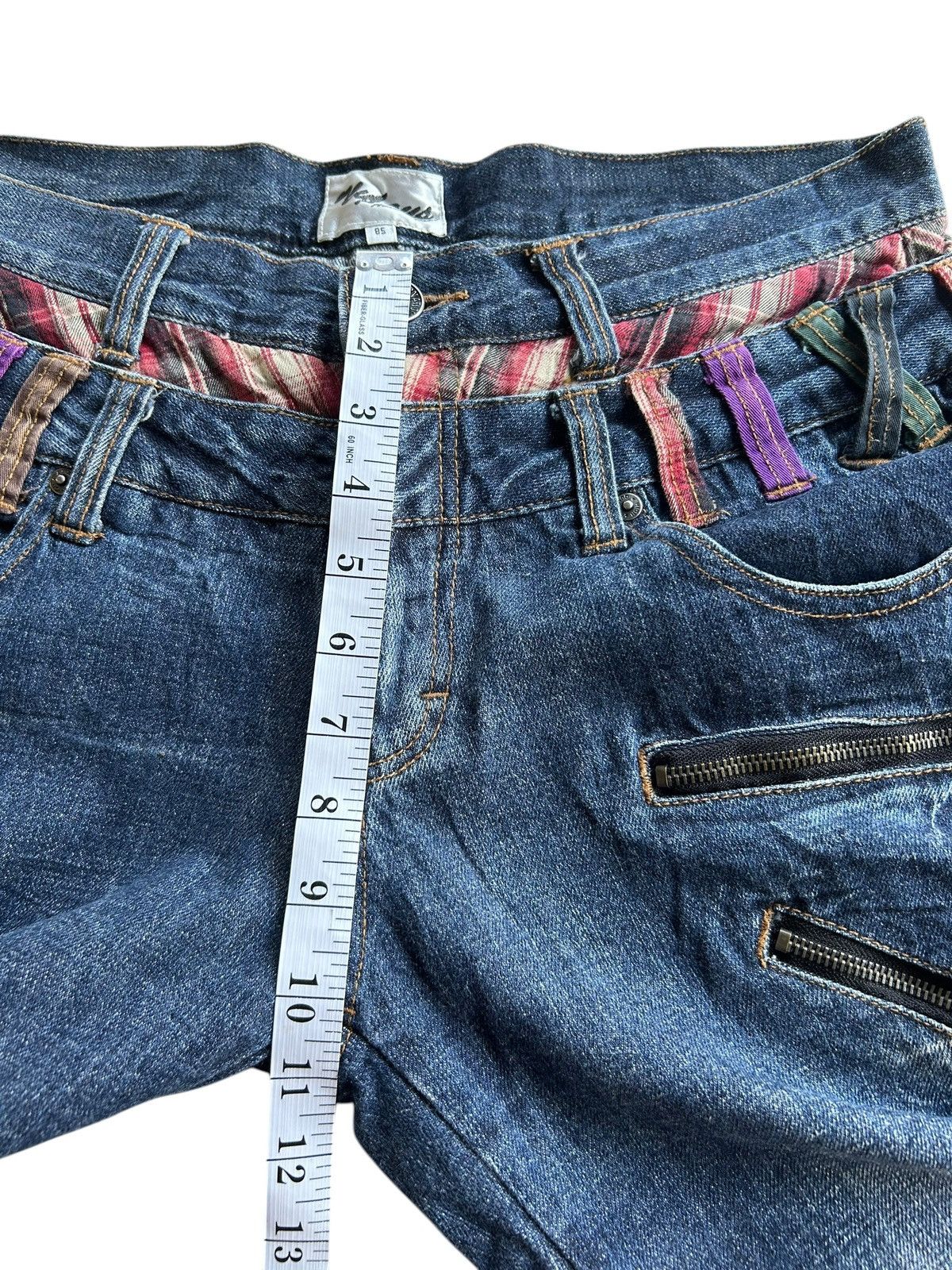 Kapital Nylaus Double Waist Japanese Punk Bondage Grunge Denim Jeans Size US 33 - 16 Thumbnail