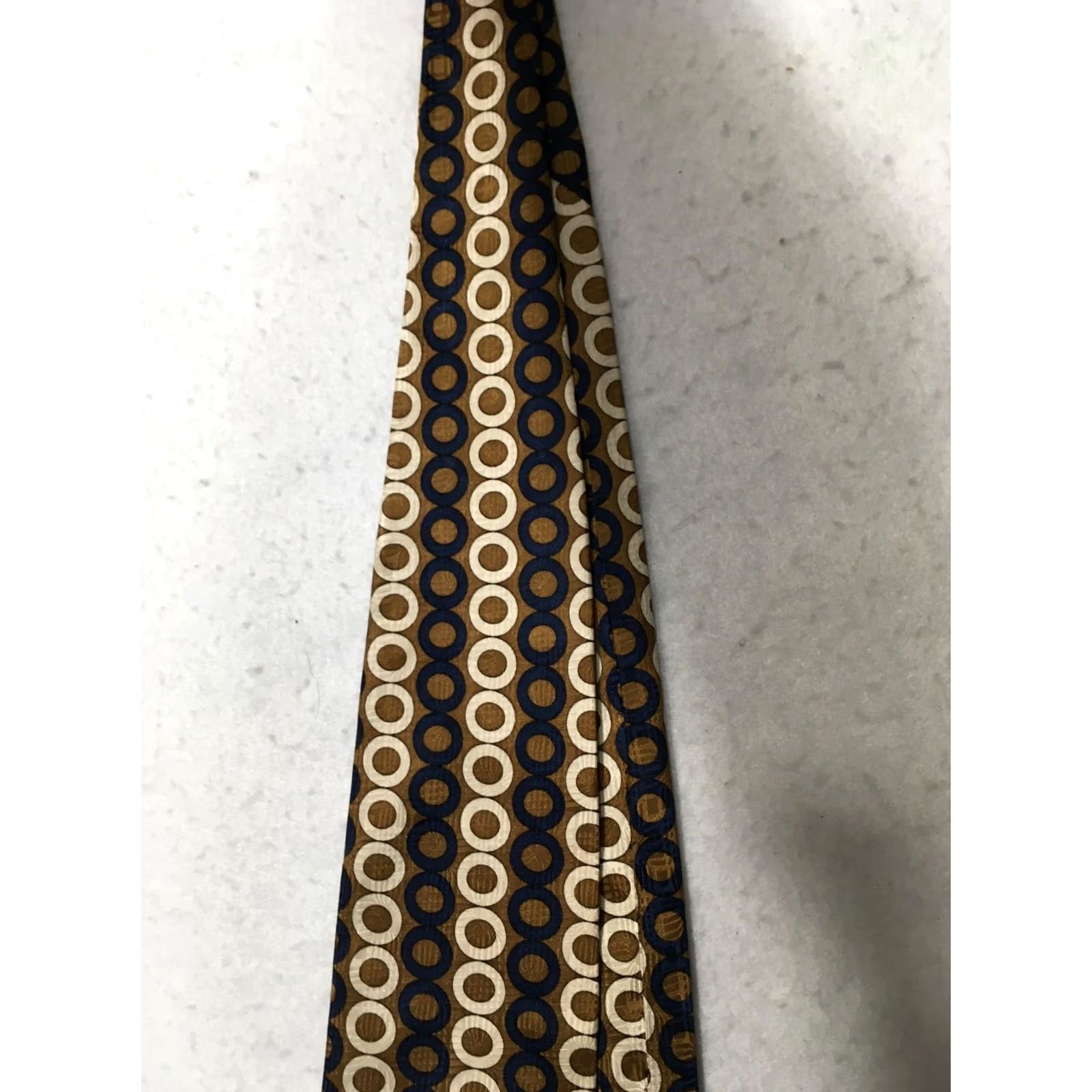 Vintage Chereskin Geometric Blue Gold Abstract Neck Tie Men Geometric Pattern Tie Chereskin Brand / Blue / Necktie / Adult / Men Size ONE SIZE - 3 Thumbnail