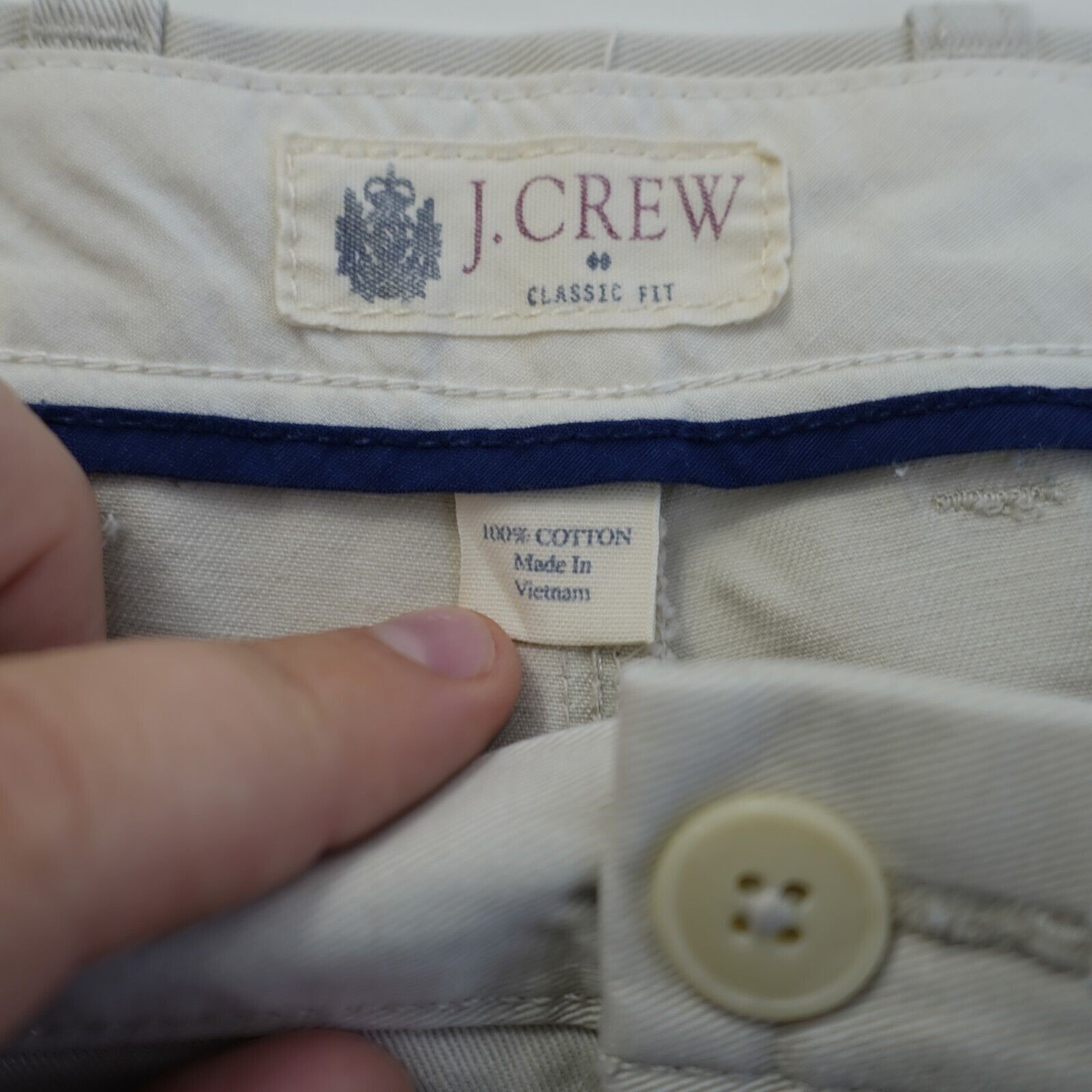 J.Crew J. Crew Classic Fit Gray Cotton Flat Front Chino Pants 35/32 Size US 35 - 6 Thumbnail