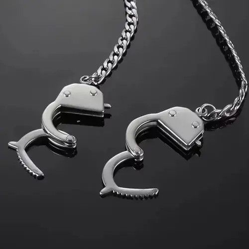 Japanese Brand Handcuffs Chain Necklace Anarchy Punk Rock Alt Jewelry Size ONE SIZE - 3 Thumbnail