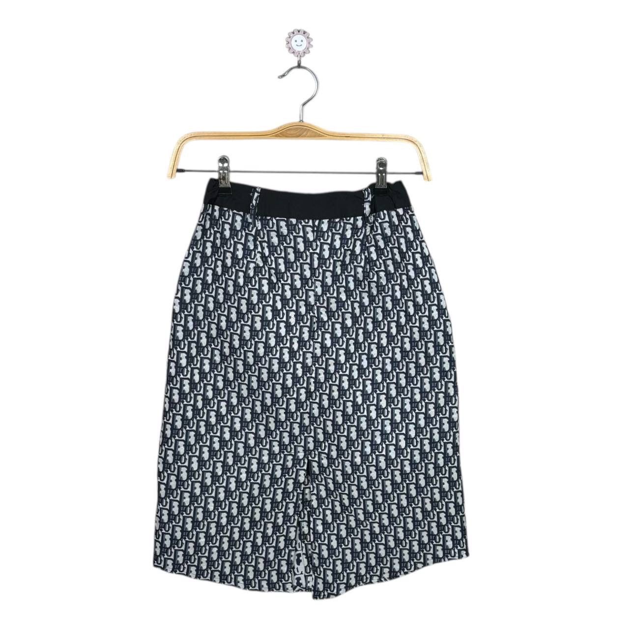 Christian Dior Monsieur Dior SS02 Oblique Monogram Skirt Blue Trotter John Galliano Size 25" / US 0 / IT 36 - 2 Thumbnail