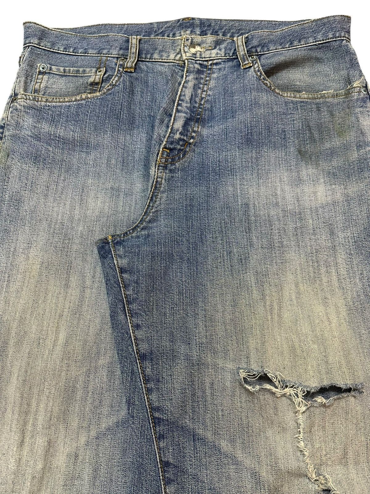 Japanese Brand Vintage Japanese Uniqlo Faded Wash Distressed Baggy Jeans Size US 33 - 4 Thumbnail