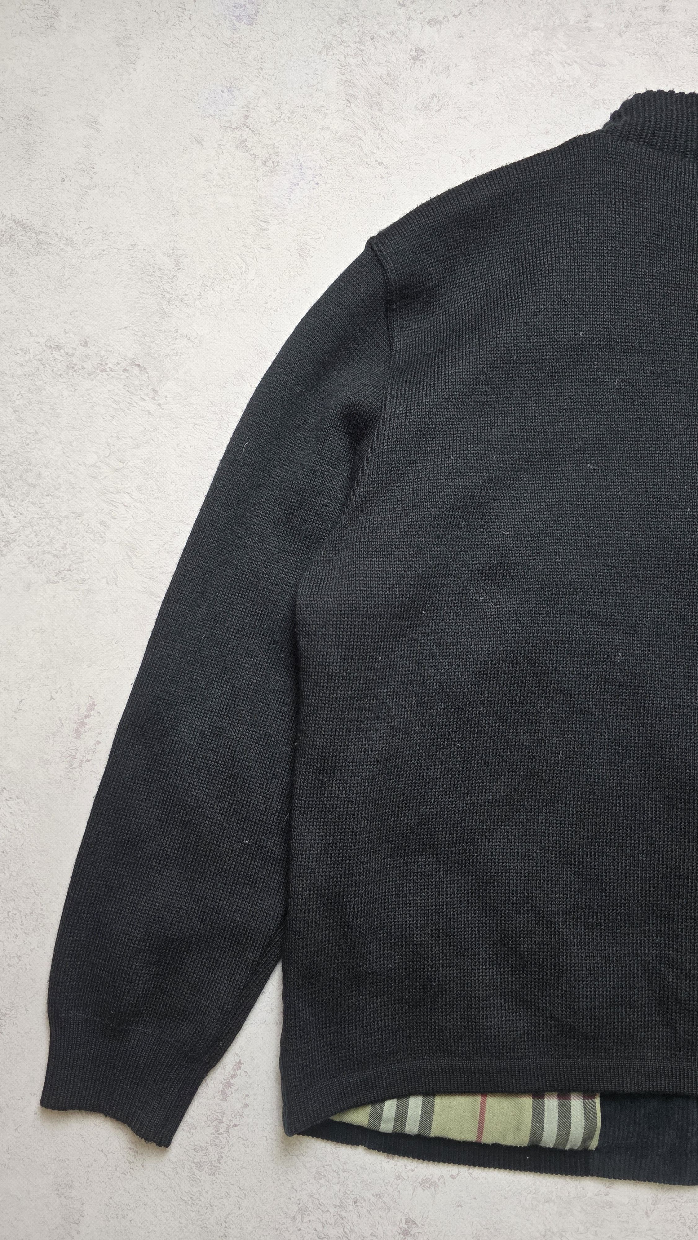Burberry Sweater Jacket Merino Wool Corduroy Zip Nova Check Lined Size US XL / EU 56 / 4 - 6 Thumbnail