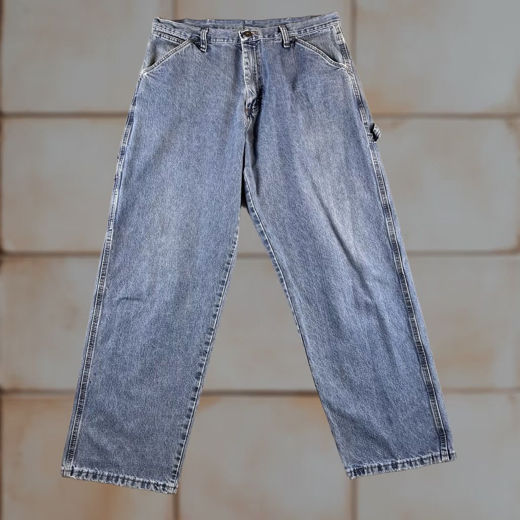 Wrangler VINTAGE Wrangler Carpenter Jeans Mens 34x30 Blue Faded Grunge Y2K Baggy Wide Leg Jeans Size US 34 / EU 50 - 1 Thumbnail