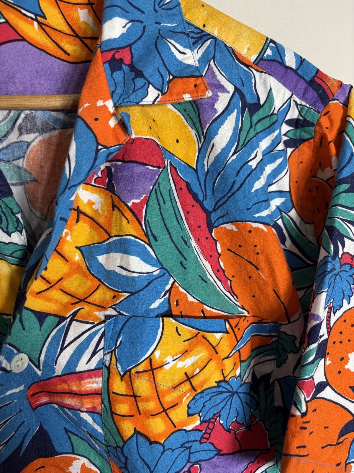 Lacoste Vintage Izod Lacoste Tropical Hawaiian Short Sleeve Shirt L Size US L / EU 52-54 / 3 - 3 Thumbnail
