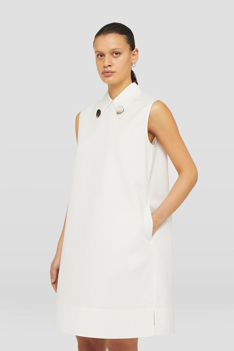 Jil Sander o1mt1gz0426 Mini Dress in White Size XS / US 0-2 / IT 36-38 - 3 Thumbnail
