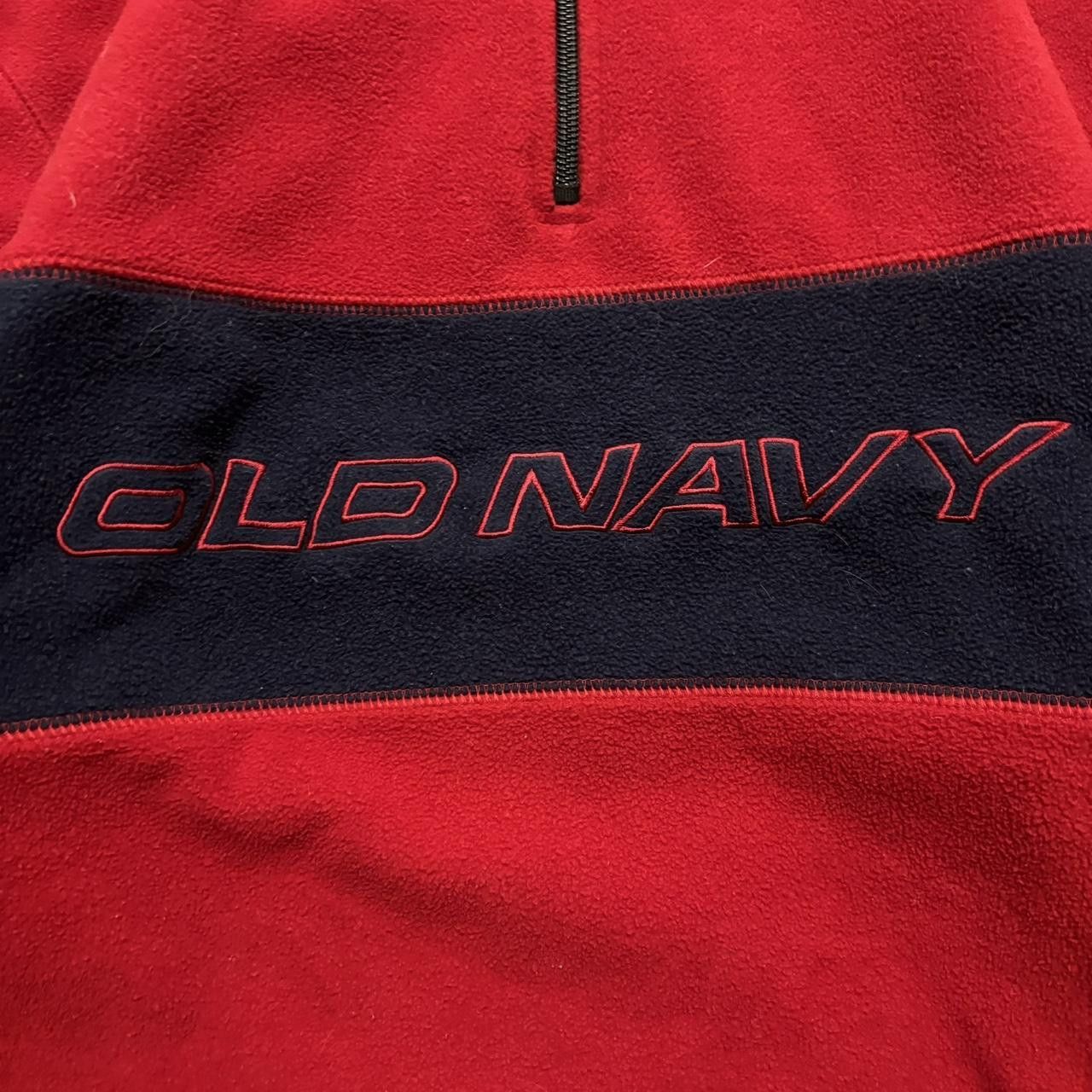 Old Navy × Vintage Crazy Vintage Y2K/2000s Red Old Navy Spellout Gorpcore Fleeces Essential Quarter Zip Sweatshirt! Size US L / EU 52-54 / 3 - 5 Thumbnail