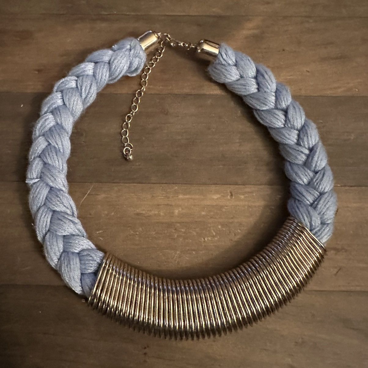 Other Light blue soft yarn braided collar necklace Size ONE SIZE - 3 Thumbnail