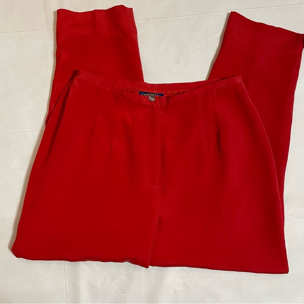 Other Charter Club 100% Silk Red Pants Size 14 Size 36" / US 14 / IT 50 - 2 Thumbnail