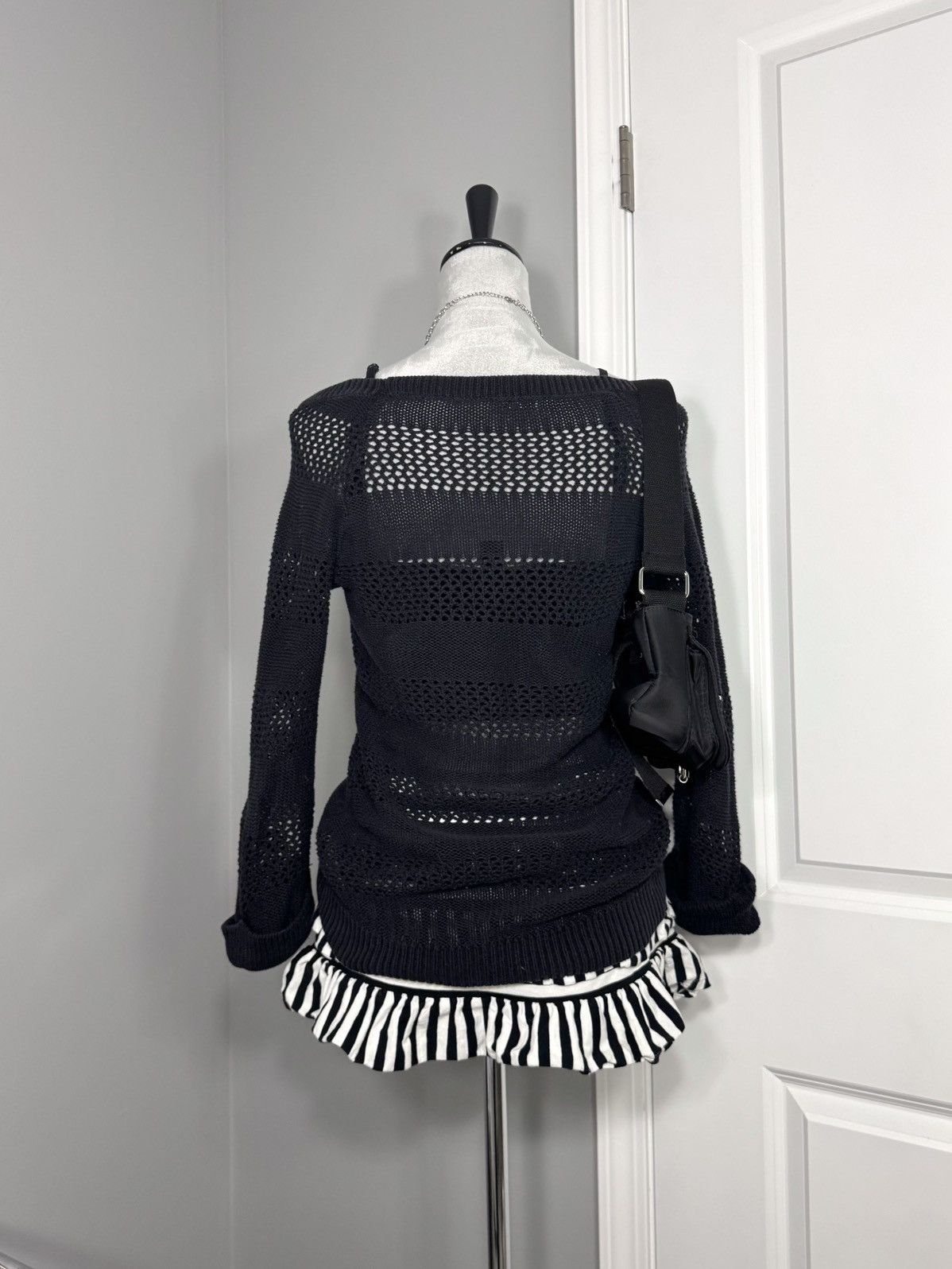 Other Vintage is 2 Black Striped Knit Sweater Size S / US 4 / IT 40 - 10 Thumbnail