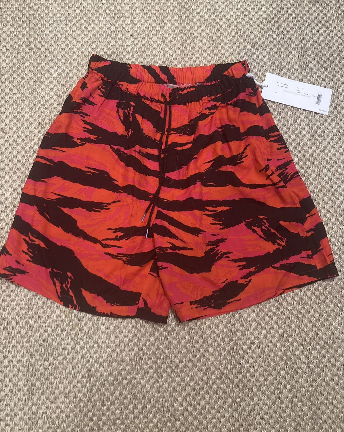 Takahiromiyashita The Soloist Tiger Camo Rayon Shorts Red