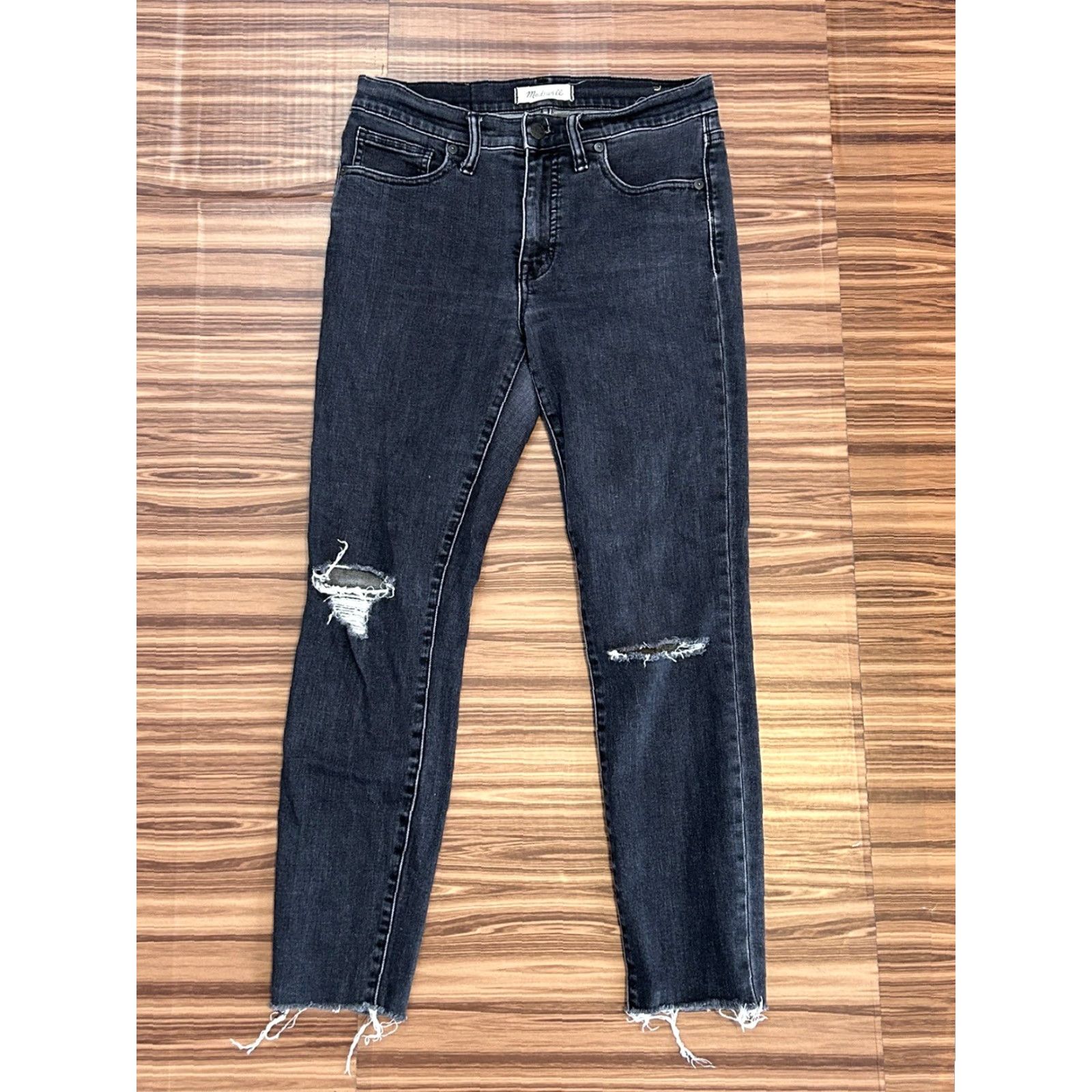 Madewell Madewell Jeans Womens 9" High-Rise Skinny Dark Wash Denim sz 27 Size 27" / US 4 / IT 40 - 2 Thumbnail