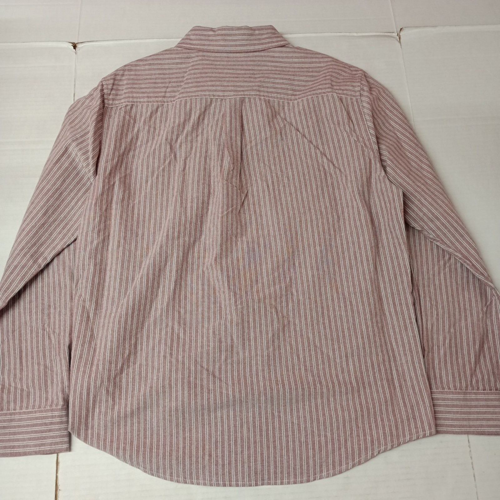 Chaps Chaps Seacoast Oxford Woven Shirt Mens L Pomegranate Striped Size US L / EU 52-54 / 3 - 8 Thumbnail