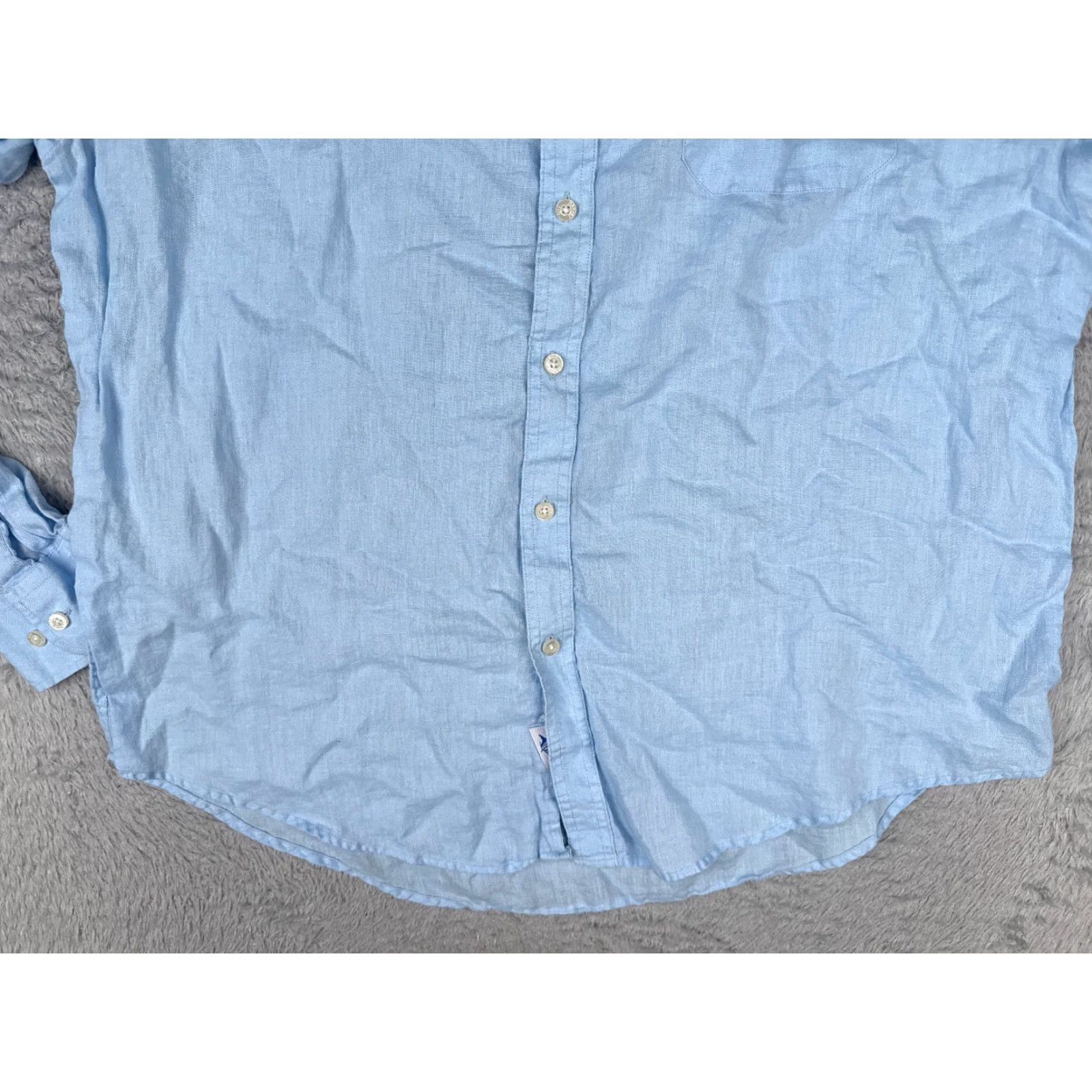 Guy Harvey Guy Harvey Brand Shirt Men Extra Large Blue 100% Linen Button Up Long Sleeve Size US XL / EU 56 / 4 - 5 Thumbnail