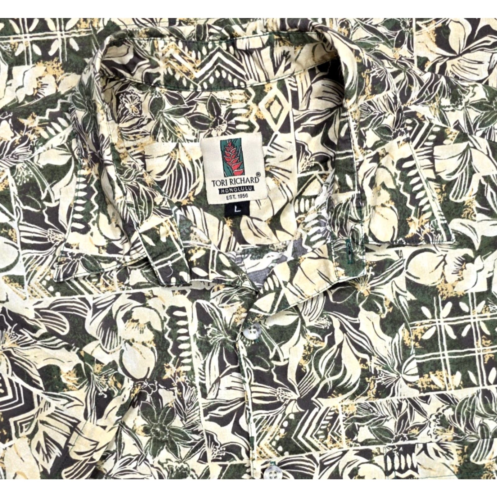 Tori Richard VTG Tori Richard Honolulu Short Sleeve Shirt Mens L Green Cotton Lawn USA Floral Hawaiian Button-Up Fast Shipping Size US L / EU 52-54 / 3 - 2 Thumbnail