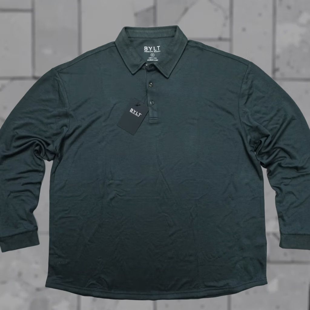 Vintage BYLT Lux Comfort Wool Long Sleeve Polo Men's 3XL Navy Blue Regular Fit Zipper Embroidered Logo Polo Shirt Vintage Not Size US XXL / EU 58 / 5 - 1 Thumbnail