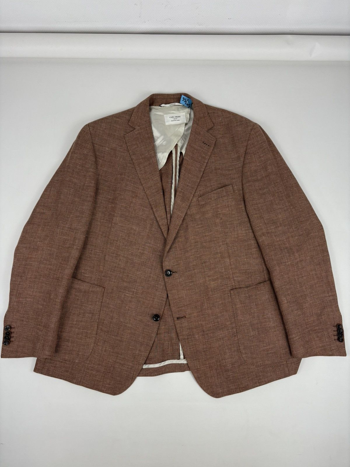 Suitsupply Men's Carl Gross Black Line Linen-Wool Modern Fit Sport Blazer Sakko Jacket Size 48S - 5 Thumbnail