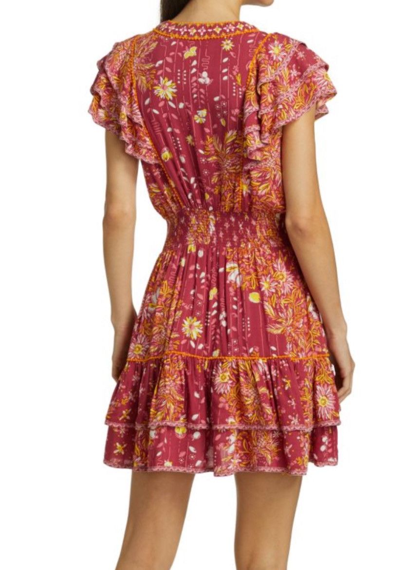 Poupette St Barth POUPETTE ST BARTH Camila Smocked Mini Dress Size M / US 6-8 / IT 42-44 - 2 Thumbnail