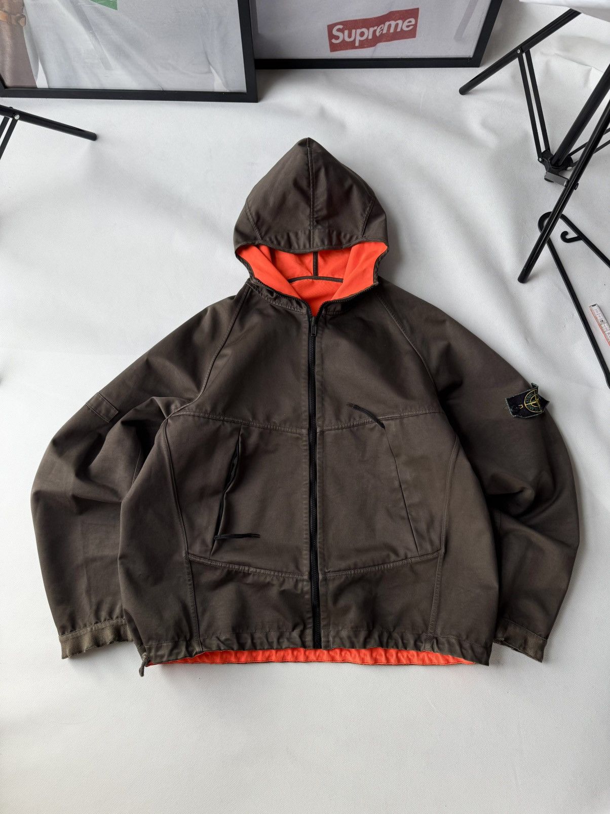 Massimo Osti Stone Island Fluorescent Orange Reversible Jacket AW05 Size US XL / EU 56 / 4 - 18 Thumbnail