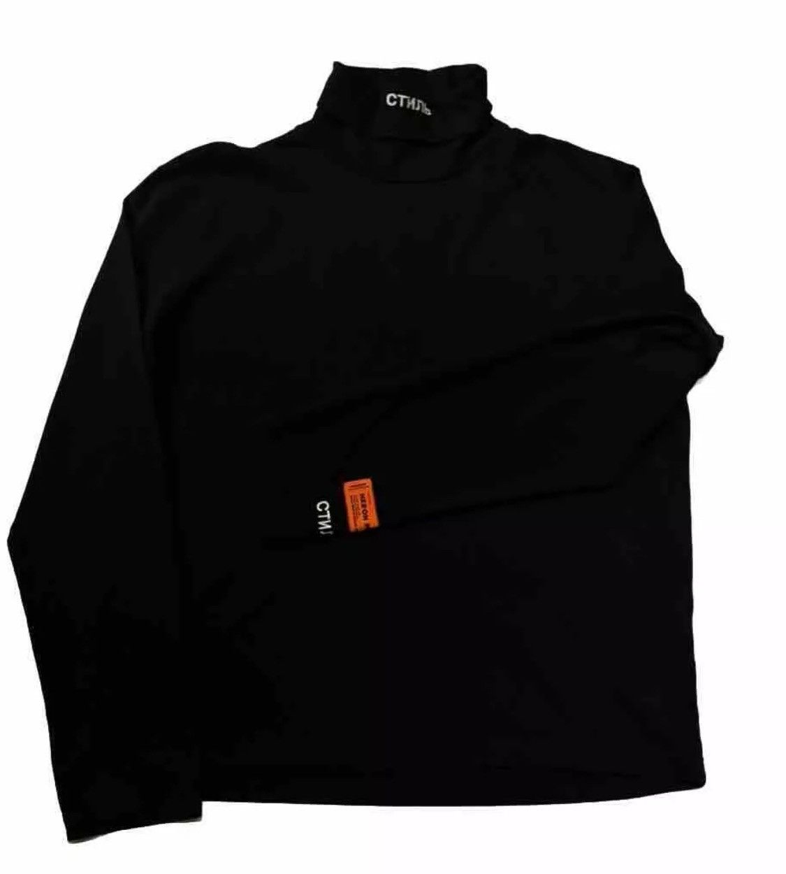 image of Heron Preston Ctnmb Roll Neck Long Sleeve T-Shirt M in Black, Men's (Size Medium)