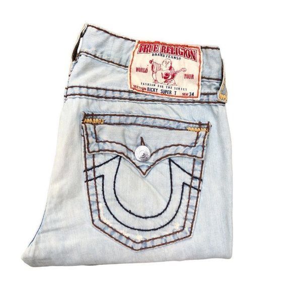True Religion × Vintage Vintage True Religion Jeans Size 36 RICKY SUPER T Blue RARE Size US 36 / EU 52 - 1 Thumbnail