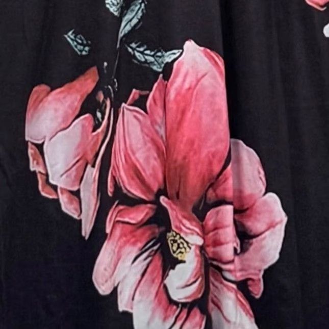 Vintage VINTAGE Pinup Fashion Maxi Dress Floral Wrap V-Neck 3/4 Sleeve NWT Black Pink 14W Womens Boho Church Party/Cocktail Wedding Guest Size XL / US 12-14 / IT 48-50 - 3 Thumbnail
