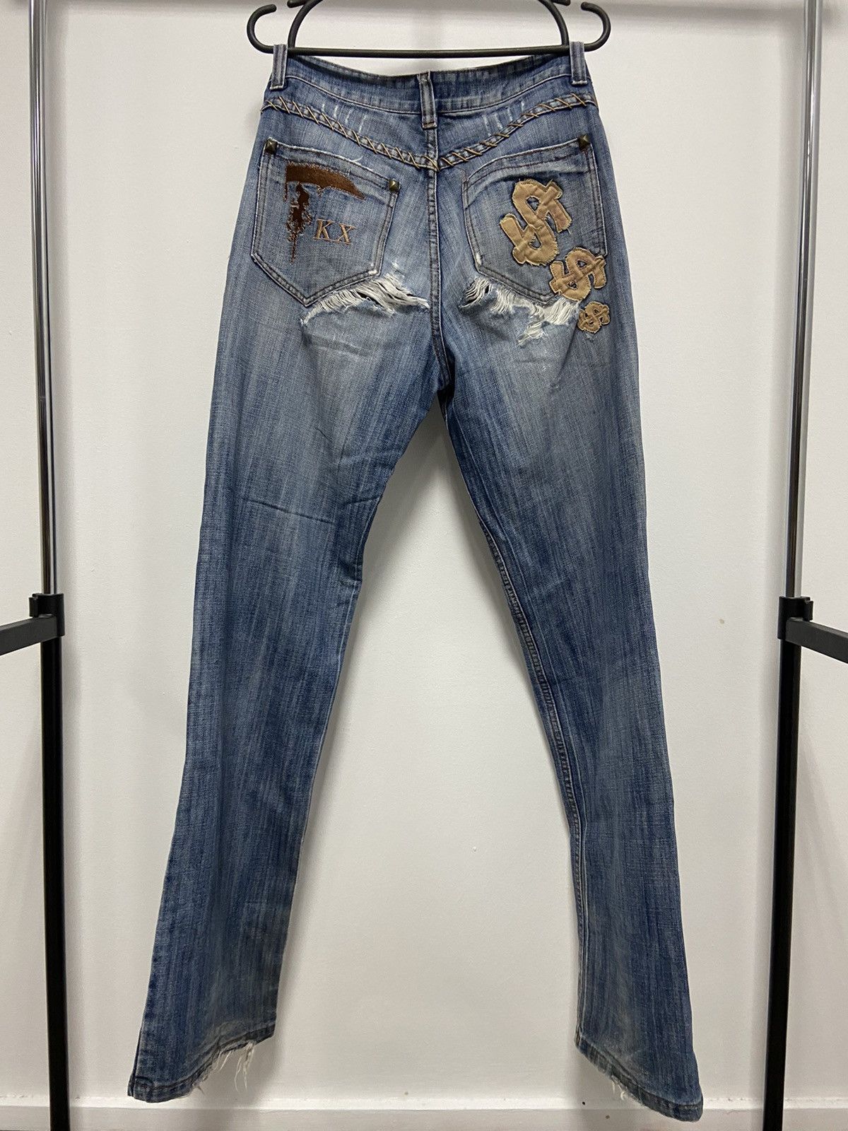 Japanese Brand × Vintage Bucks Dollars jeans Pants Japanese Vintage Small Logo Kang Size US 31 - 1 Thumbnail