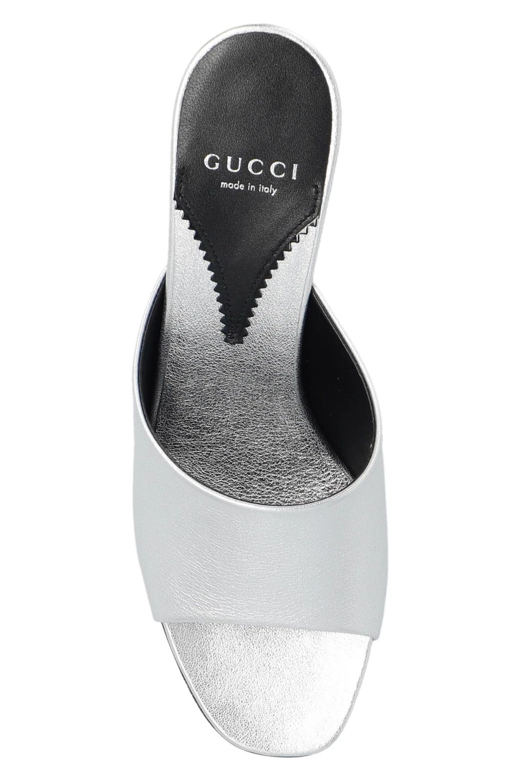Gucci GUCCI Interlocking G Silver Leather 80mm Mules Size US 7.5 / IT 37.5 - 3 Thumbnail
