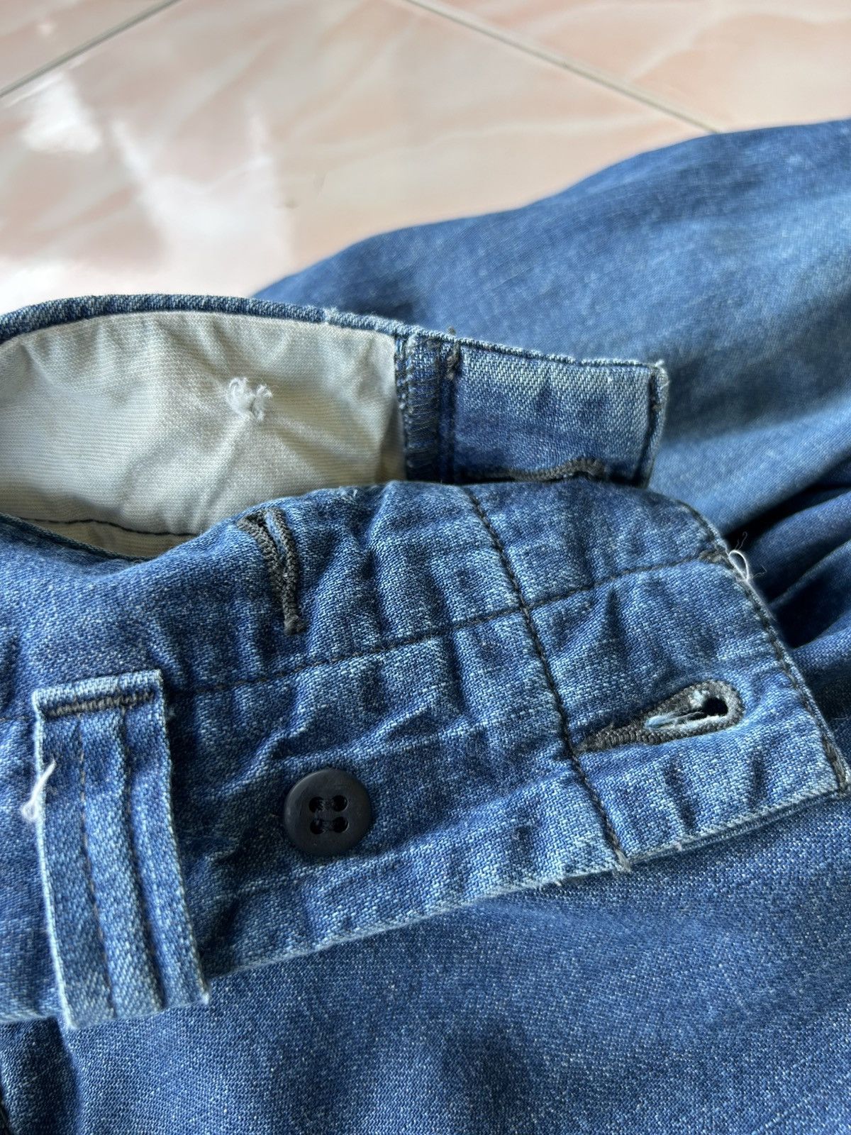 Lee × N.Hoolywood Double Waist Distressed Denim Pant Size US 32 / EU 48 - 11 Thumbnail