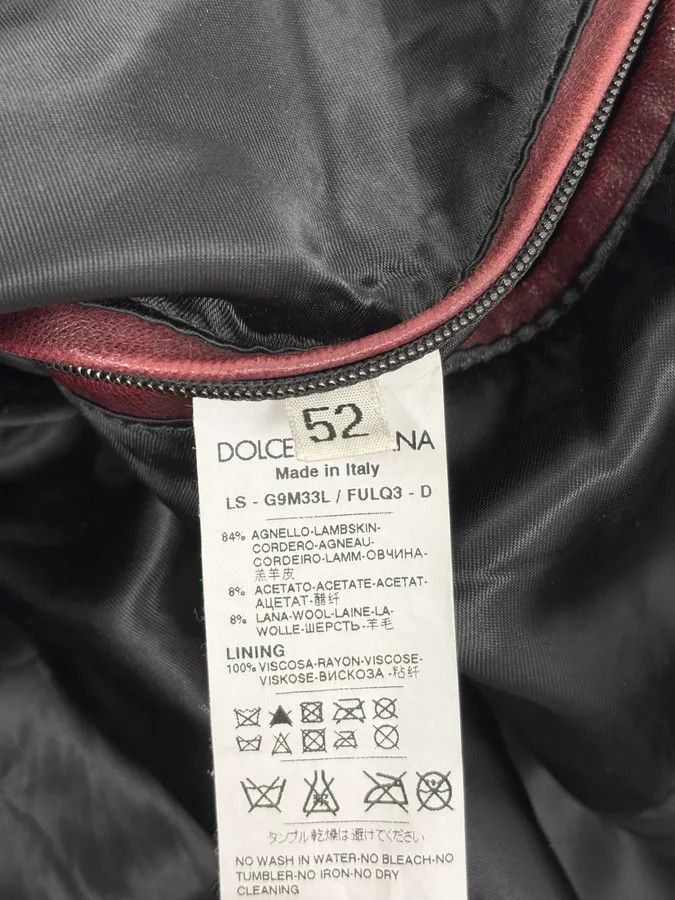 Dolce & Gabbana AW2011 Dolce & Gabbana Bordeaux Red Leather Jacket Size US L / EU 52-54 / 3 - 13 Thumbnail