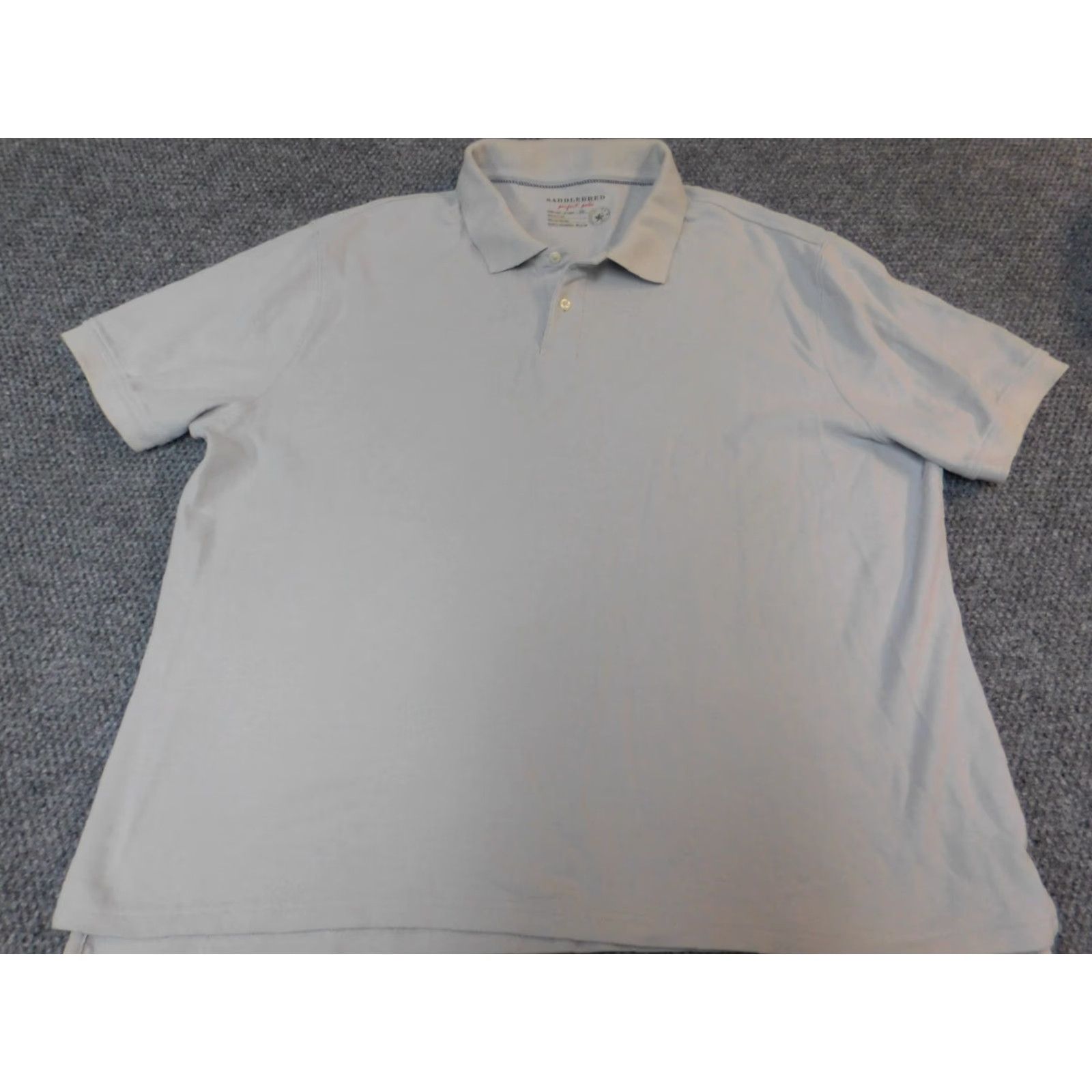 Vintage Saddlebred Polo Shirt Polo Men 2XL Gray Short Sleeve Knit Polyester Button Collared Golf Logo Vintage: No Size US XXL / EU 58 / 5 - 2 Thumbnail