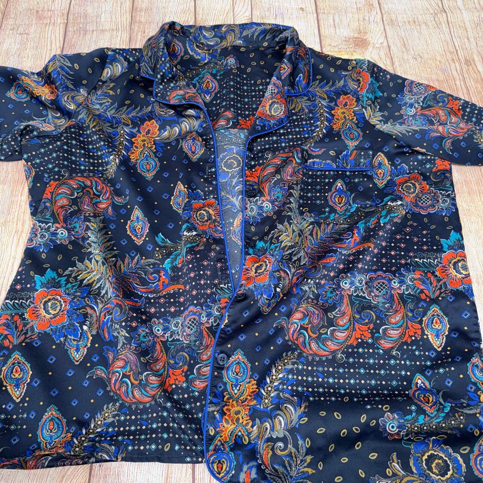 Other Vintage Paisley Print Satin Pajama Set PXL Size ONE SIZE - 5 Thumbnail