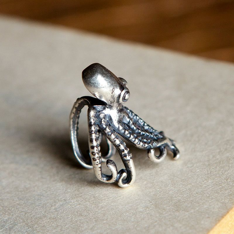 Jewelry Sea monster octopus Rare Earrings One Pairs Chrome Jewelry Size ONE SIZE - 1 Thumbnail