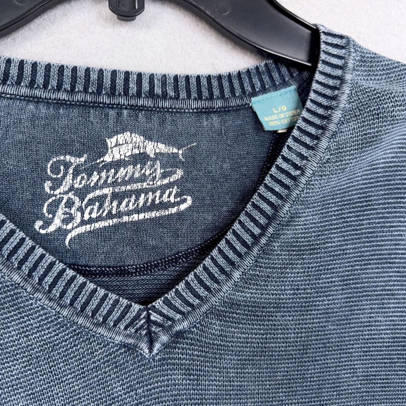 Tommy Bahama Tommy Bahama Sweater Mens Large Blue V Neck Pullover Pigment Dyed Washed Casual Size US L / EU 52-54 / 3 - 4 Thumbnail