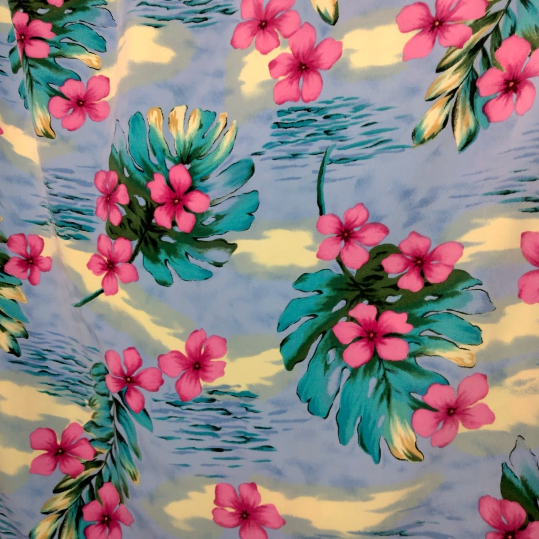 Vintage Susan Graver Style Skirt Plus Size 3X Knee Length Tropical Floral Beach Wrap Size 40" / US 18 - 3 Thumbnail